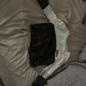 black grey and checkers long sleeve shirt